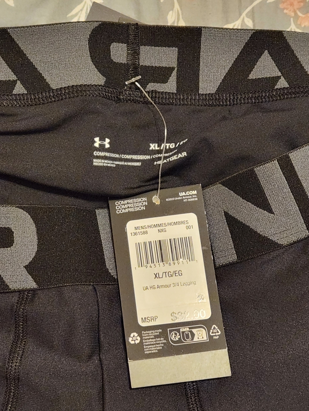 Under Armour Black and Gray 3/4 Compression Leggings